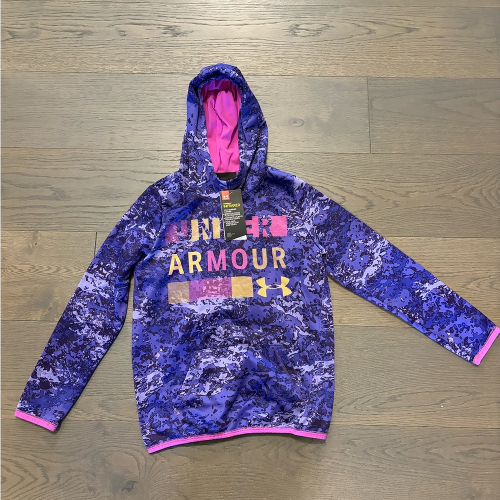 Under armour girls purple hoodie sz large NWT